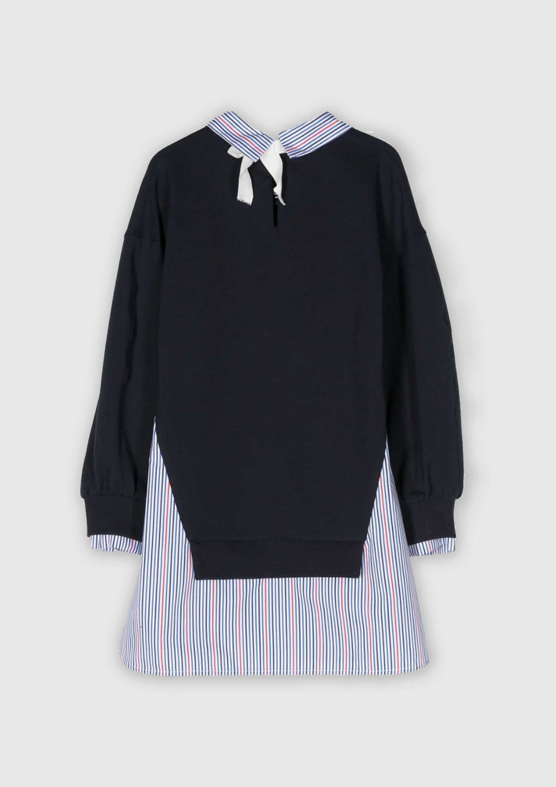 Philosophy Sweatshirt Dress with Striped shirt