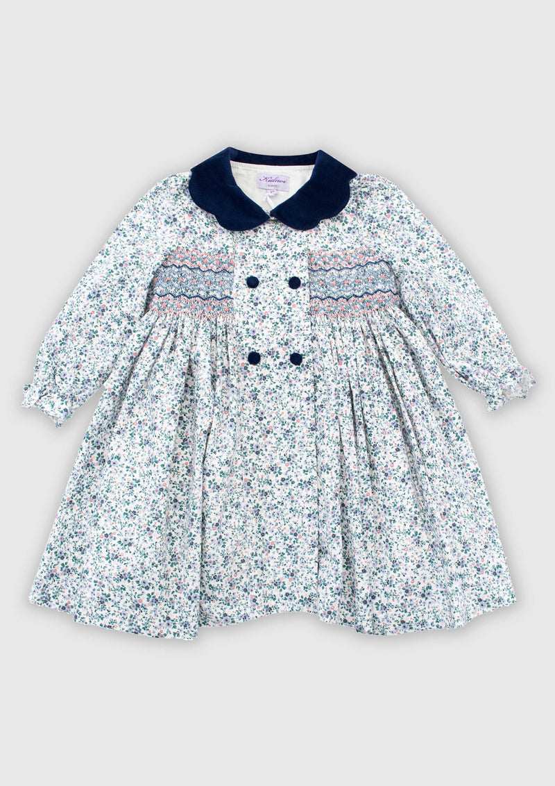 Blue Flower Print Smock Dress - Tiny Models