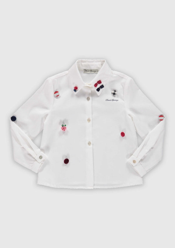 Bows And Buttons White Shirt - Tiny Models