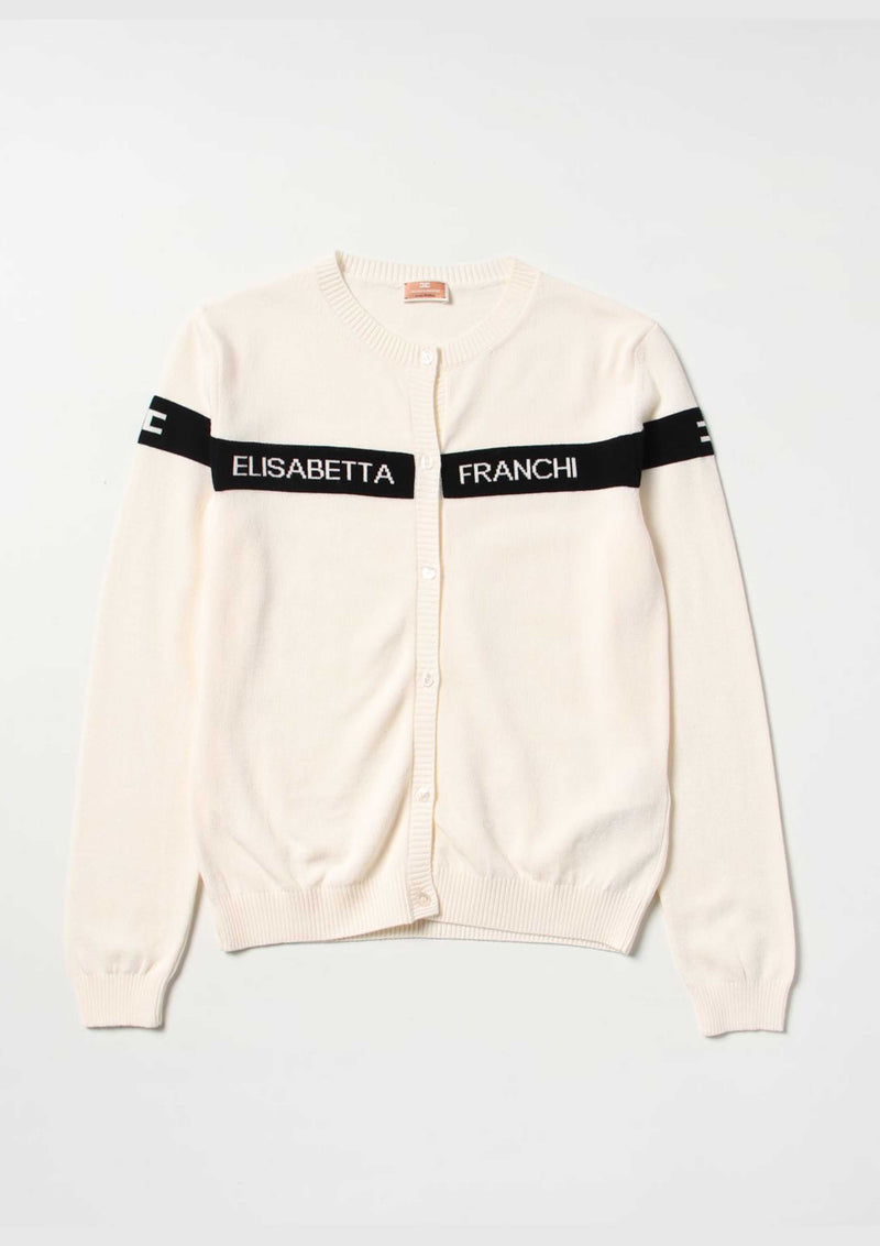 Branded Ivory Cardigan - Tiny Models