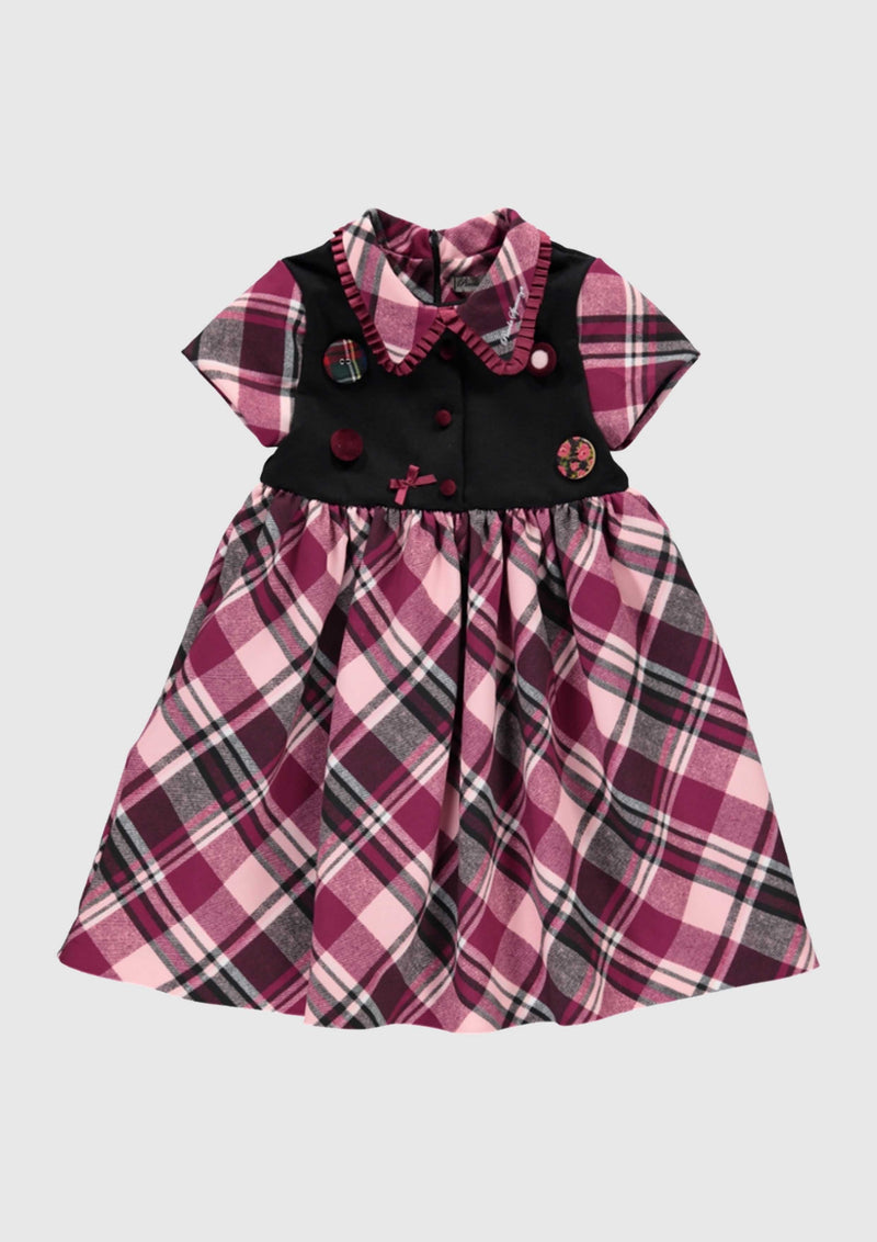 Burgundy Check Dress - Tiny Models