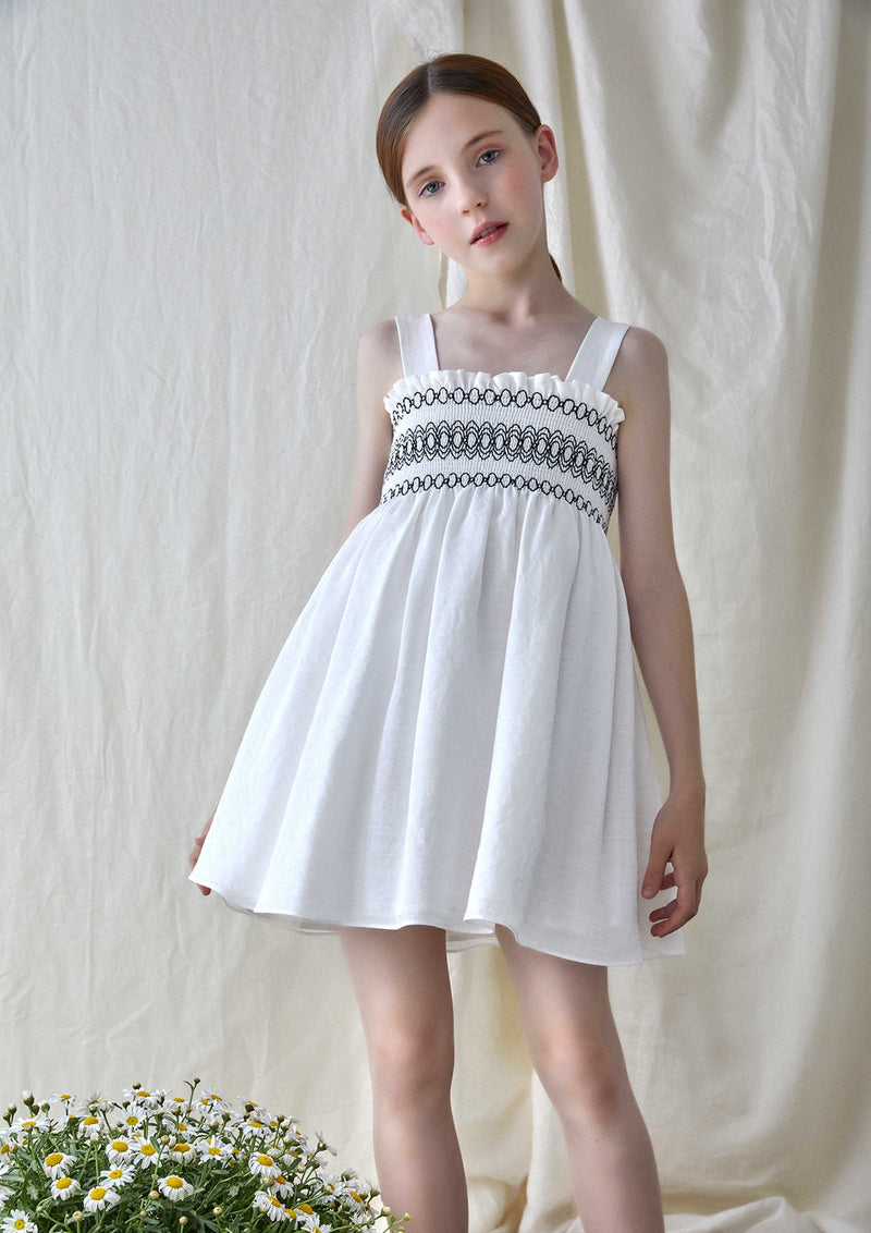 Nueces Ivory Grosella Smocked Dress