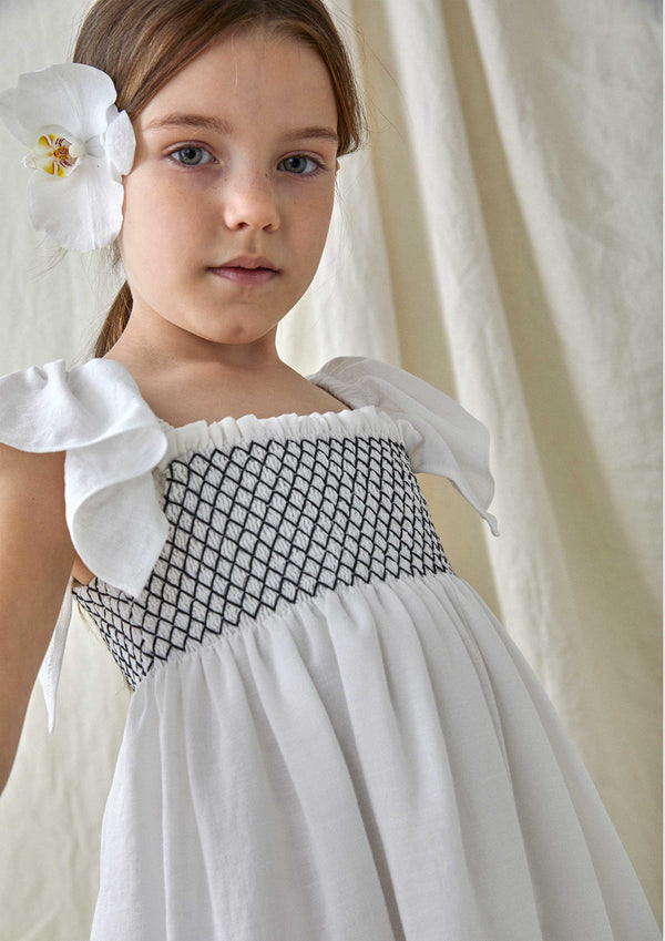 Nueces Ivory Angalis Smocked Dress