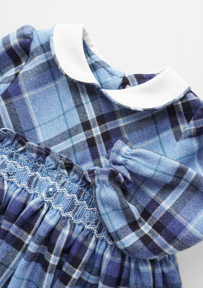 Tartan Smocked Wool Mix Dress