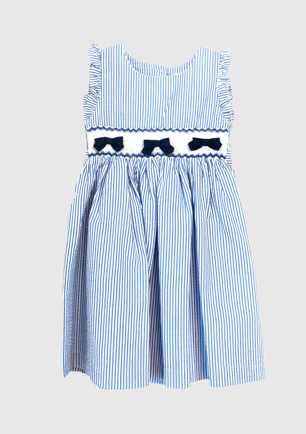 Malvi striped dress with bows