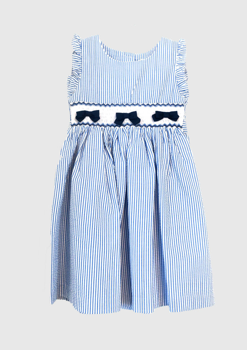 Malvi striped dress with bows