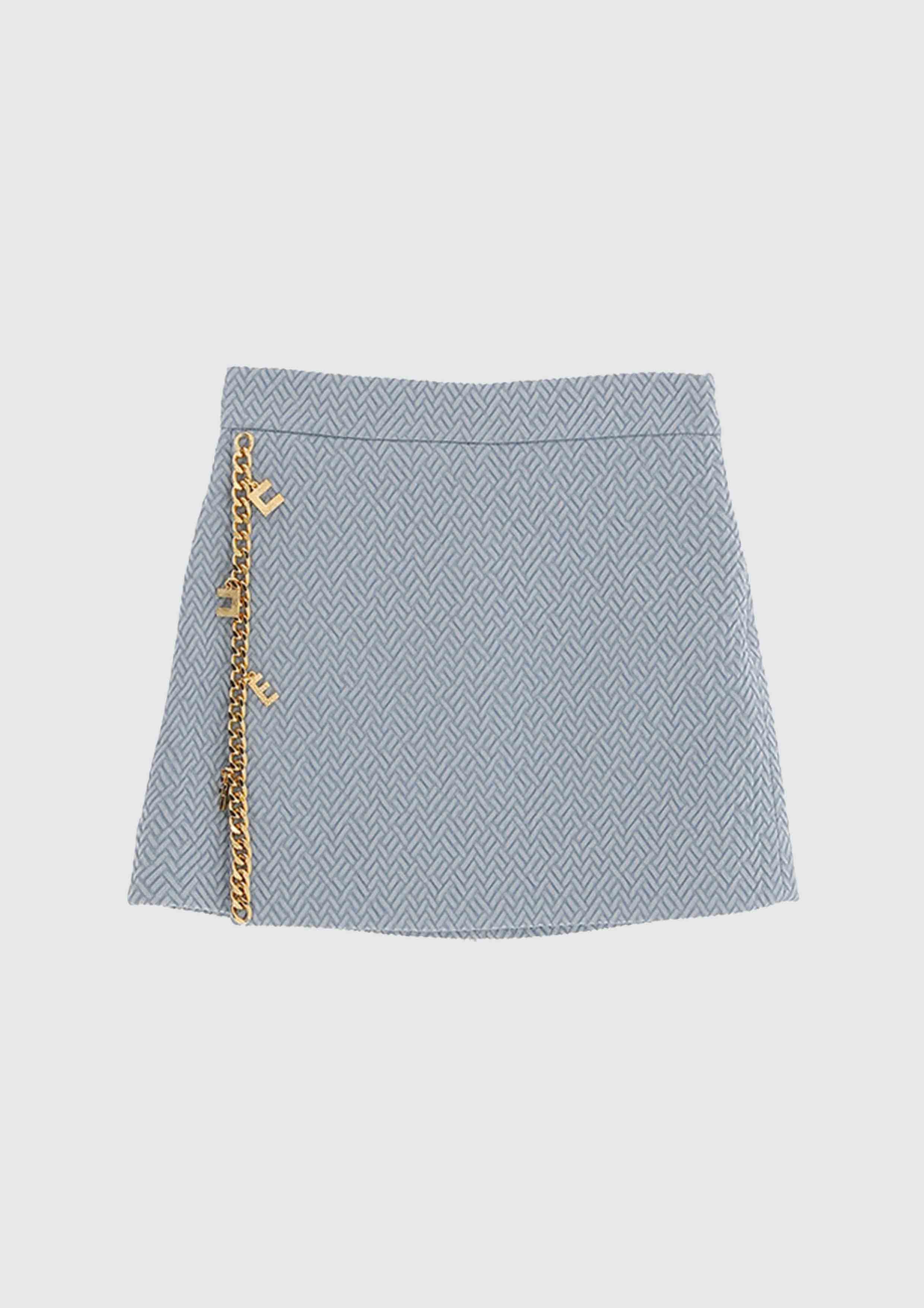 Elisabetta Franchi Mini Blue Skirt