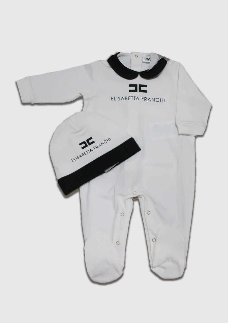 Elisabetta Franchi classic black/ivory jersey babygrow