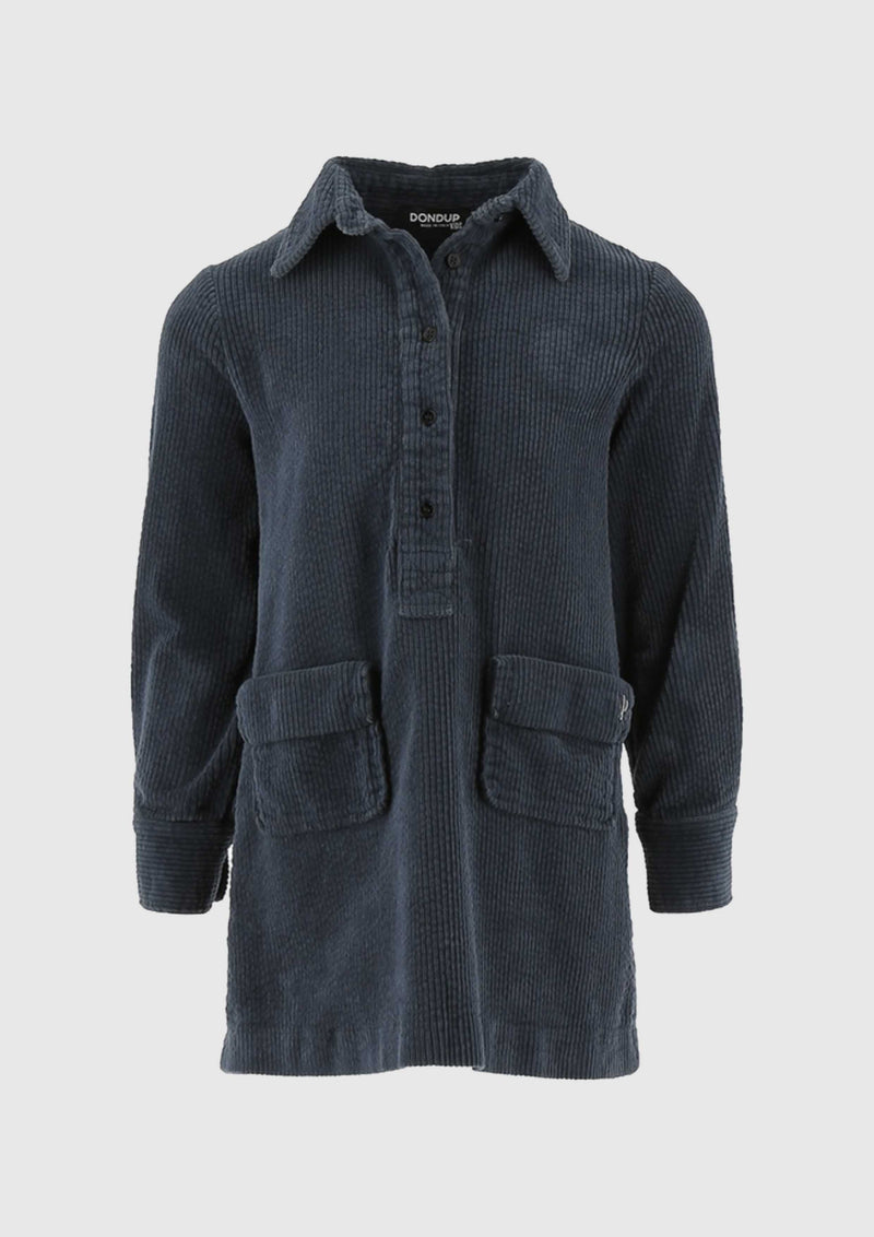 Navy Corduroy shirt dress