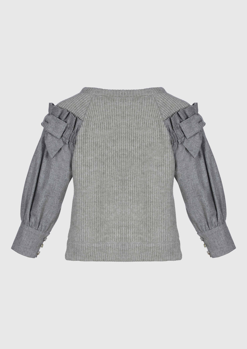 Grey knit with sleeve detail